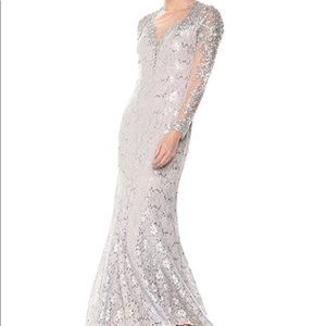 Women’s Silver and Taupe gown